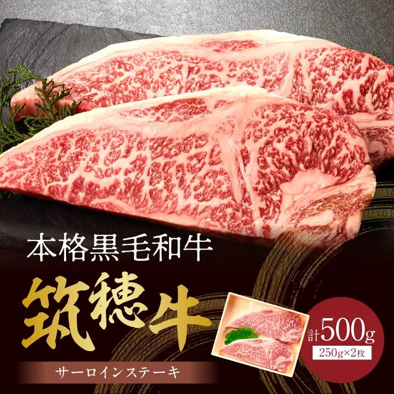 森本牧場産 本格黒毛和牛 筑穂牛 サーロインステーキ 250g×2枚【E-099】