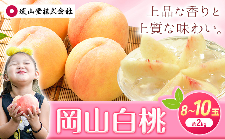 【2026年先行予約】桃 もも 岡山白桃 8～10玉 約2kg 岡山県産 環山堂株式会社《2026年7月上旬-8月上旬頃出荷》岡山県 浅口市 白桃 果物 【配送不可地域あり】（北海道・沖縄・離島）---124_c2265_7a8a_25_24000_30---