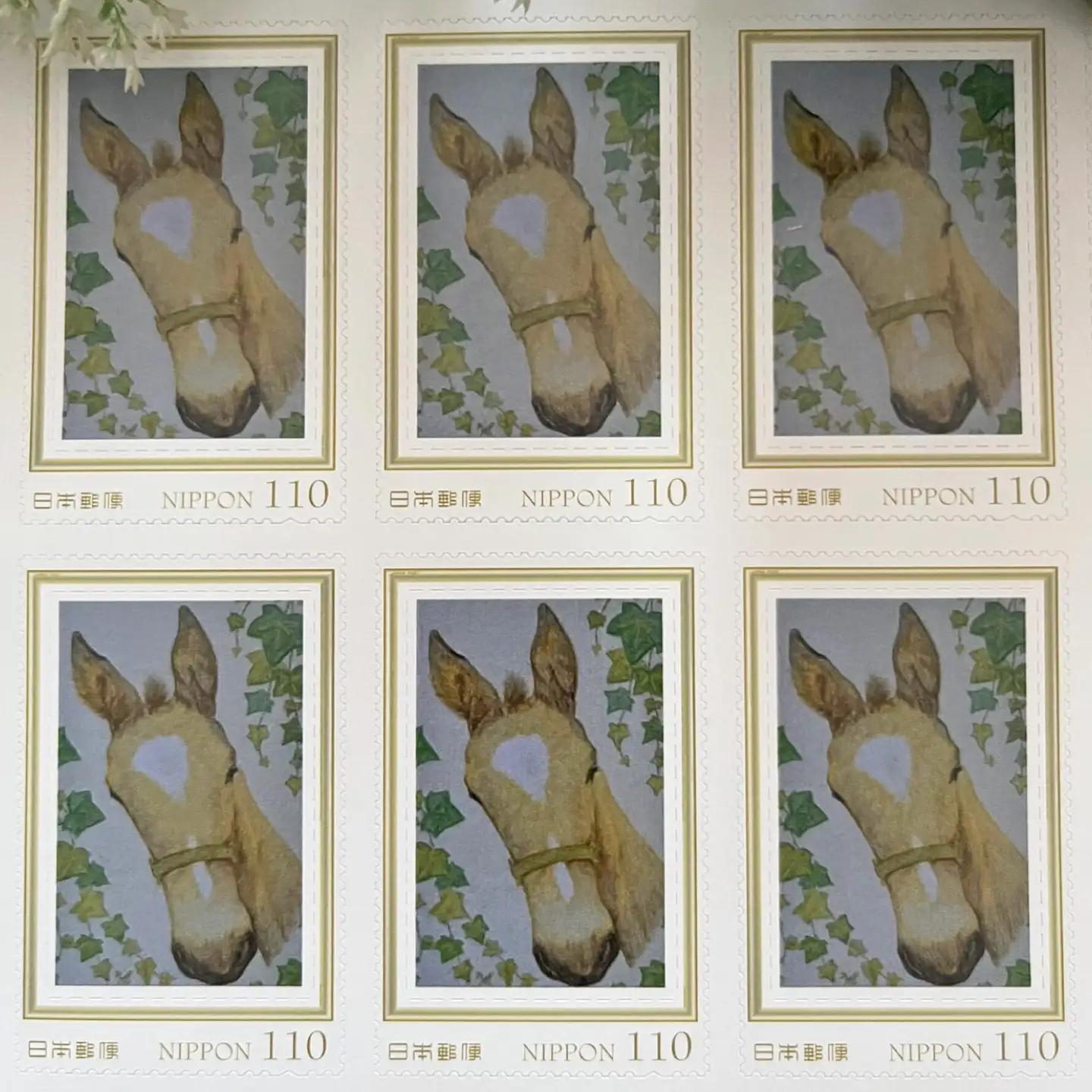 馬と花の切手3種セットB BIBN010 競馬ファン
