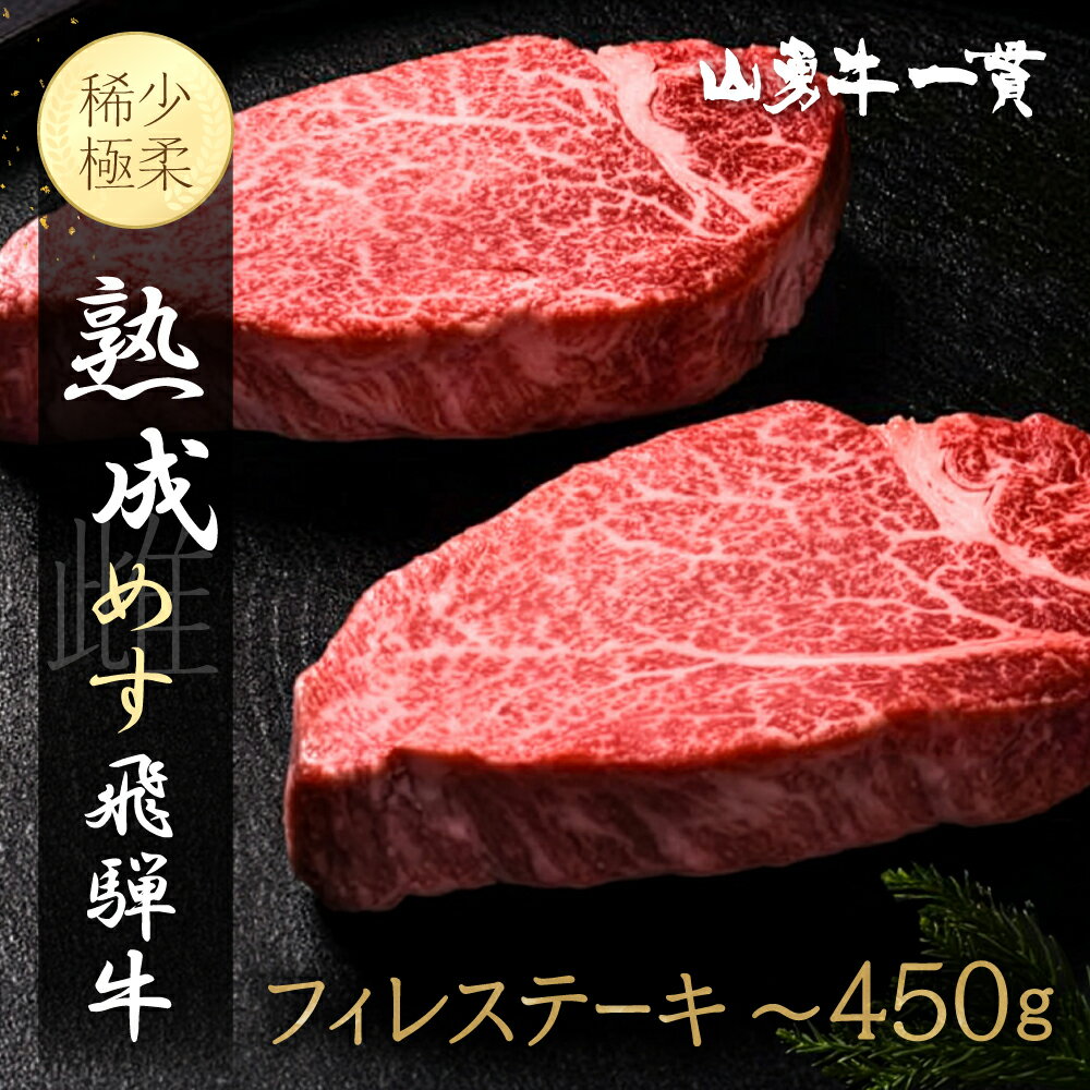 【ふるさと納税】＼選べる内容量／熟成飛騨牛『山勇牛』フィレステーキ用 200g 300g 450g 牛肉 肉 和牛 国産 ヒレ ステーキ 30日以上熟成［K0042］ 飛騨市 冷凍
