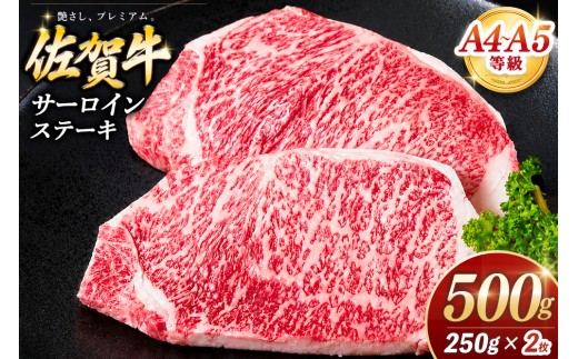 佐賀牛 サーロインステーキ 250g×2枚【霜降りサーロイン ステーキ用 贈答用 高級肉 濃厚 サシ 美味しい 絶品 やわらか クリスマス パーティー イベント お祝い ブランド肉】K030146