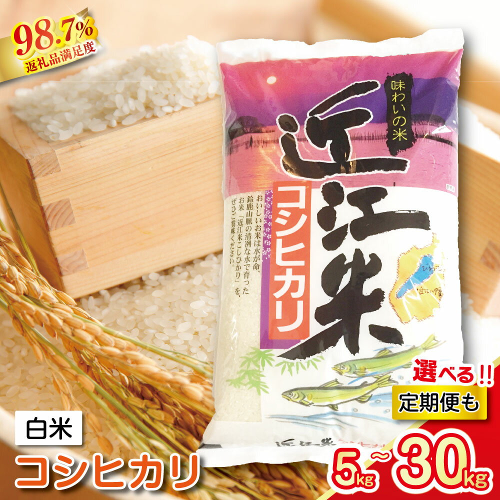 【ふるさと納税】【令和7年産】近江米 こしひかり コシヒカリ 5キロ / 10キロ / 10キロ×3回 計30キロ 選べる定期便 国産 滋賀県産 白米 精米 お米 とらわか 御中元 お中元