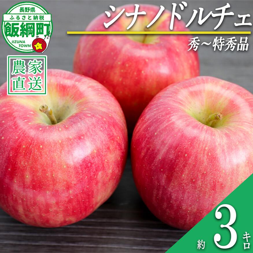 【ふるさと納税】 りんご シナノドルチェ 秀 〜 特秀 3kg 菅谷さんのりんご 沖縄県への配送不可 令和7年度出荷分 長野県 飯綱町 〔 果物類 フルーツ 林檎 リンゴ 信州 長野 10000円 予約 農家直送 〕 発送時期：2025年9月下旬〜2025年10月上旬頃まで