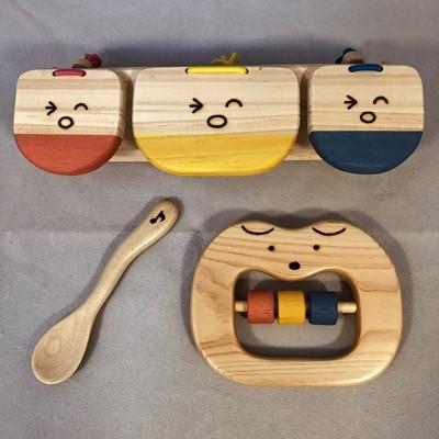 ふるさと納税 田川市 木のおもちゃ「出産祝いセット3A」