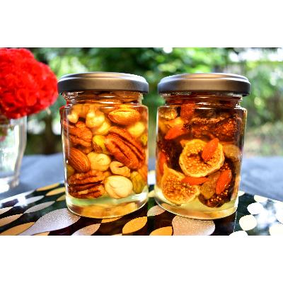 ふるさと納税 すさみ町 ナッツ・ドライフルーツの蜂蜜漬　峠プレミアム2種セット【萌(MOE)】【映(HAYU)】　 |  | 01