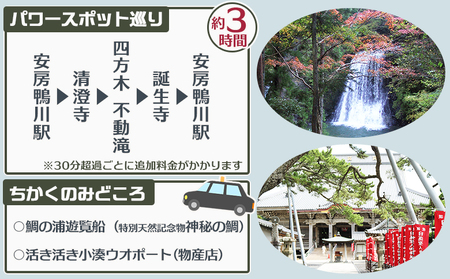 【千葉県鴨川市】観光タクシー貸切利用券 ３時間（定員４名／１台）　[0081-0001]