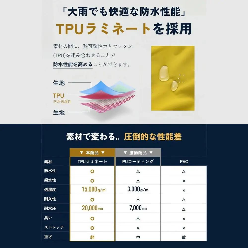 【リュックも濡れない】 レインウェア 上下セット メンズ　ネイビー M　【12203-0448-1】