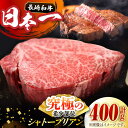 【ふるさと納税】長崎和牛 極厚 シャトーブリアン 約400g (200g×2枚) 肉 お肉 牛肉 赤身 和牛 希少部位 ヒレ ステーキ 東彼杵町/黒牛 [BBU030]