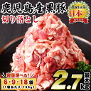 【ふるさと納税】＜容量選べる！＞鹿児島県産黒豚肉使用！黒豚切り落とし(6袋・9袋・18袋) 国産 九州産 鹿児島県産 黒豚 豚肉 切り落とし 切落し 生姜焼き すき焼き 小分け 冷凍【コワダヤ】