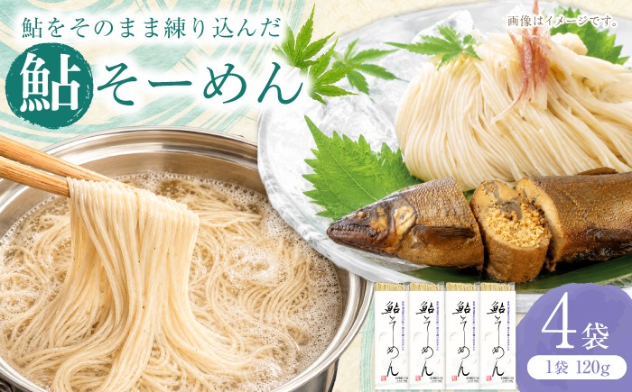 
                  献上鮎そーめん×4箱（計480g）/ そうめん 素麺 鮎 / 岐阜市 / みろく [ANKN002]
                
