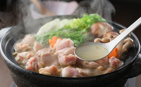 朝引き鶏の水炊きset2～3人前/鍋 スープ 鍋セット 鶏肉 モモ肉 No.1065