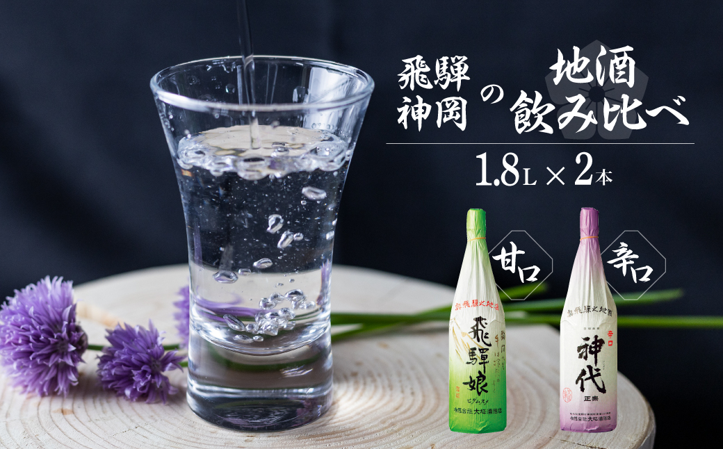 
                  上撰 飛騨娘・上撰 辛口 神代 1.8L 2本 お酒 日本酒 飲み比べ セット 地酒 飛騨 大坪酒造店
                