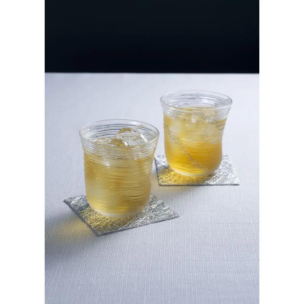 金沢 箔座 氷結冷茶グラス 金銀ペア 金箔・銀箔入りガラス杯（冷茶用）