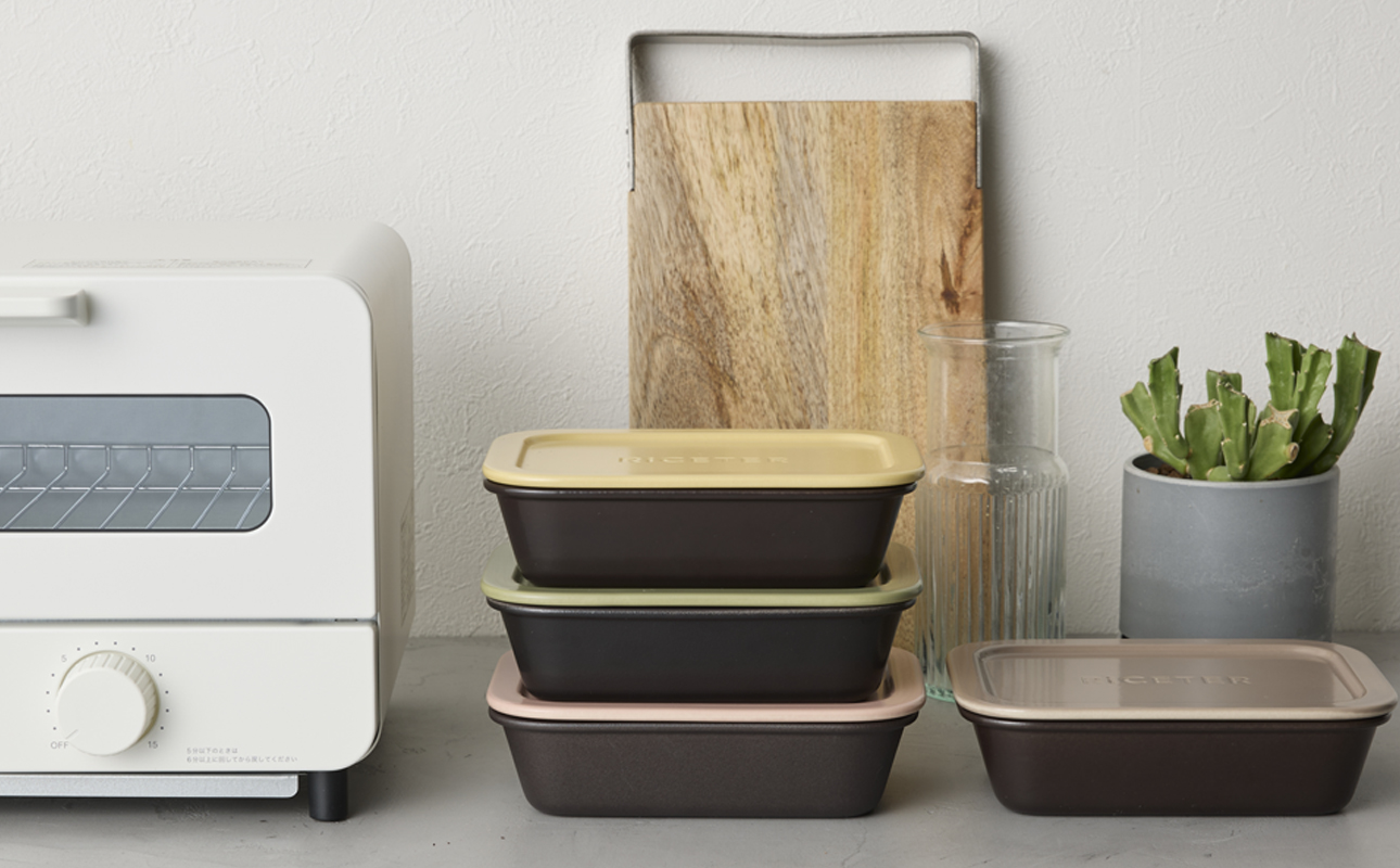 あなたのトースターを土鍋炊飯器に変える新発明・RiCETER（ライスター）トースターで、割烹（かっぽう）料亭のような美味しいごはんが一人前炊けるトレイ型の炊飯土鍋。カラー：カーキ【ミヤオカンパニーリミ