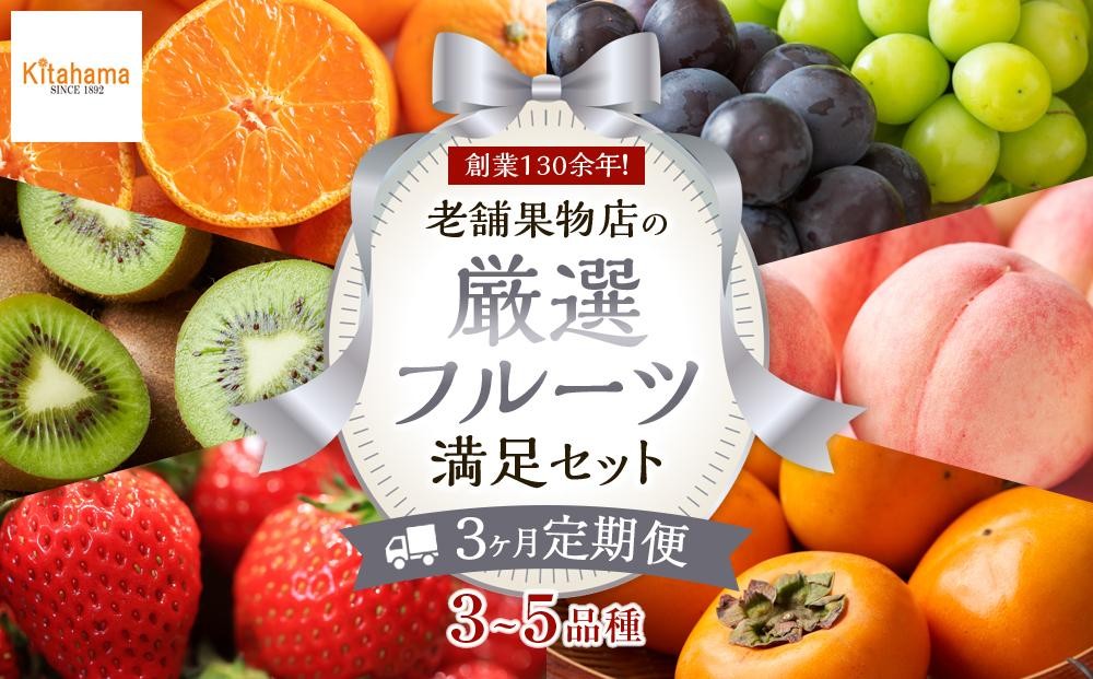
            【3ヶ月連続定期便】 創業130余年！老舗果物店の厳選フルーツ詰合せ♪満足セット（3～5品種）
          
