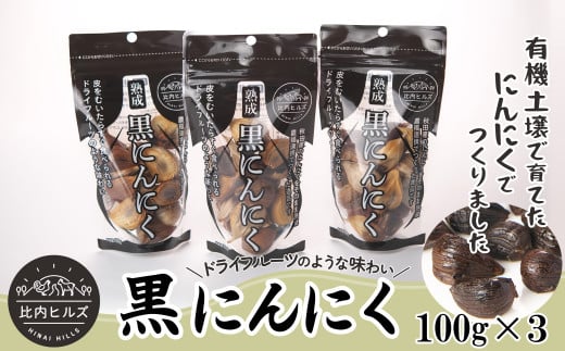 比内ヒルズ黒にんにく100ｇ×3袋 60P5708