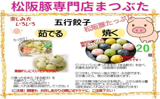 【1.1-22】松阪豚 たっぷり 五行餃子 2箱 計20個 松阪豚専門店 まつぶた ブランド 肉 ギョウザ 水餃子 焼き 餃子 中華 揚げ 鍋 鉄板 ぎょうざ モチモチ キャンプ ふるさと納税 豚肉 