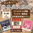 【ふるさと納税】生涯で飲みたい 世界3大珈琲(豆のまま)100g×3種 銀河コーヒー【12203-0103】