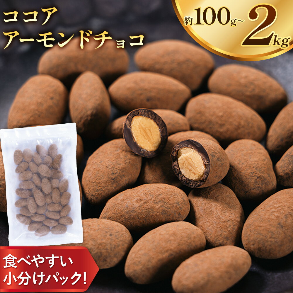 【ふるさと納税】チョコ チョコレート ココア アーモンドチョコ 選べる 100g 500g 1kg 2kg《30日以内に出荷予定(土日祝除く)》和歌山県 日高川町 送料無料 スイーツ デザート お菓子 おやつ チョコ アーモンド アーモンドチョコ ココア