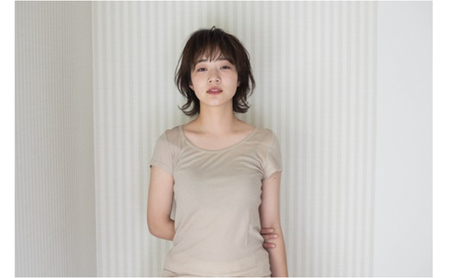 《絹生活研究所》インナー／レディース／フレンチ袖／ベージュ（3サイズ） インナーウェア 下着 肌着 Tシャツ ファッション 服 女性  Mサイズ