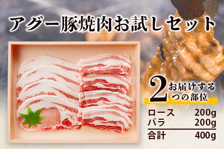 アグー豚(F1種) 南ぬ豚　焼肉用ロース200g+バラ200g　E-35