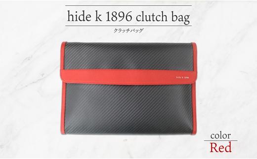 
J1072 hide k 1896 ソフトカーボン クラッチバッグ【レッド】clutch bag 35cm×25cm×3.5cm メンズ セカンドバッグ サブバッグ ゴートレザー 本革 長野県長野市 A4サイズ 12インチPC タブレット対応
