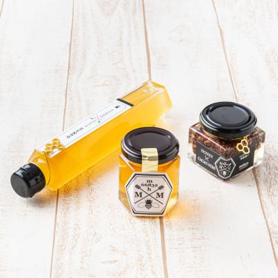 ふるさと納税 宇陀市 【むろうはちみつ】奈良産純粋はちみつ&amp;蜂蜜ゆずドリンク(希釈原液)&amp;ハニーカカオニブセット
