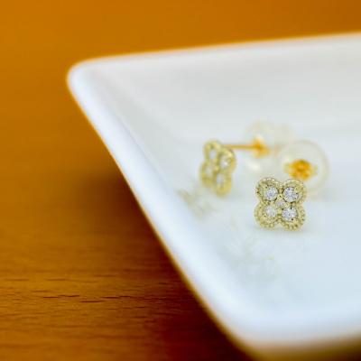 ふるさと納税 甲府市 K18イエローゴールド 天然ダイヤモンドピアス|cp2913-K18yg |  | 02