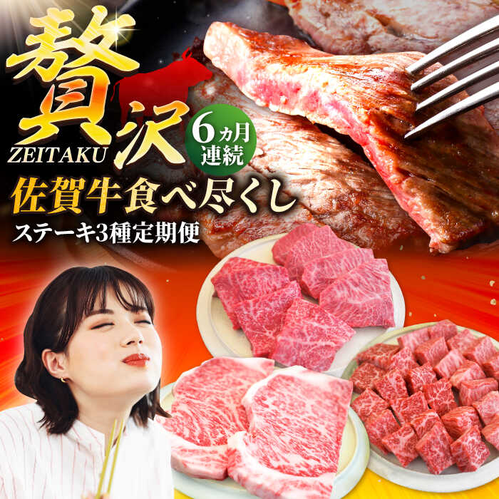 【ふるさと納税】【牧場直送】【6回定期便】佐賀牛 贅沢 ステーキ食べ尽くし【佐賀セントラル牧場】A4 A5 黒毛和牛 肉 お肉 牛肉 冷凍 佐賀県 白石町 [IAH081]