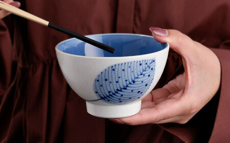 【波佐見焼】いろ葉 茶碗＆カップセット 青・赤 セット【まるしん】[WD52]