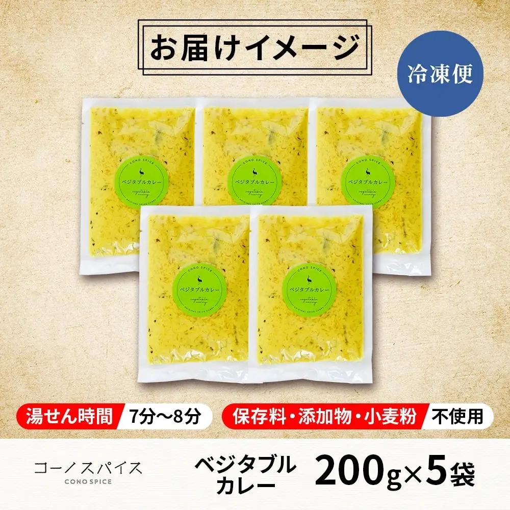 コーノスパイス ベジタブルカレー 200g×5パック スパイスカレー 和風出汁 クリーミー ココナッツ 小麦粉不使用 グルテンフリー カレーライス CONO SPICE コーノコーラ 愛知県 名古屋市