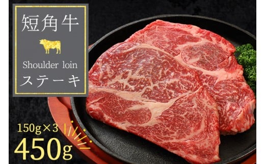 いわて短角和牛 肩ロースステーキ 450g (150g×3)（DV064）