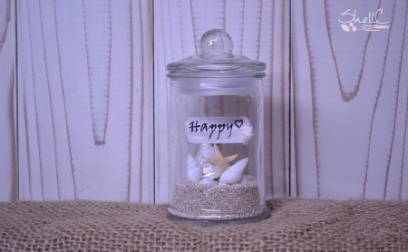 シェルランプ　【Happy】 雑貨 日用品 インテリア 貝殻のランプ 灯り 手づくり  桃