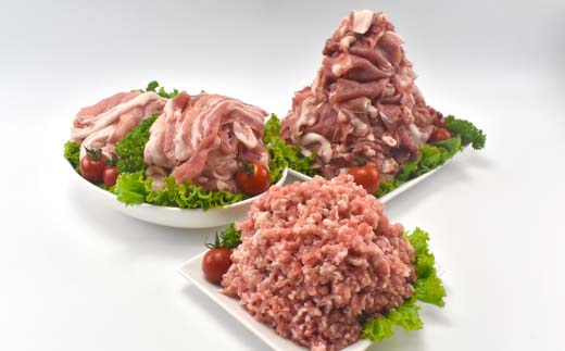 ＜蔵王町産＞JAPAN X　豚肉バラエティセット 3.2kg  　豚肉 豚 ブランド豚 小分け 豚小間 豚こま ひき肉 切落し 豚バラ 豚ロース ジャパンエックス 蔵王 人気 　【04301-0366