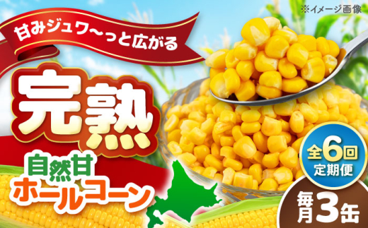 【全6回定期便】【北海道産】 自然甘ホールコーン 3缶（C7号缶）《喜茂別町》【きもべつ観光協会】 コーン コーン缶 とうもろこし トウモロコシ 北海道 常温 常温配送 [AJAG037] 15000 15000円