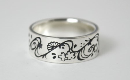 リング 【ハンドメイドアクセサリー】和柄リング(桜)  指輪