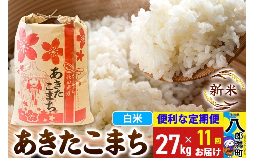 《新米》《定期便11ヶ月》あきたこまち 27kg【白米】 令和8年産 秋田県産 こまちライン [新米 こまちライン あきたこまち ブランド米 お米 白米 精米 無洗米 米どころ 秋田 秋田県産]