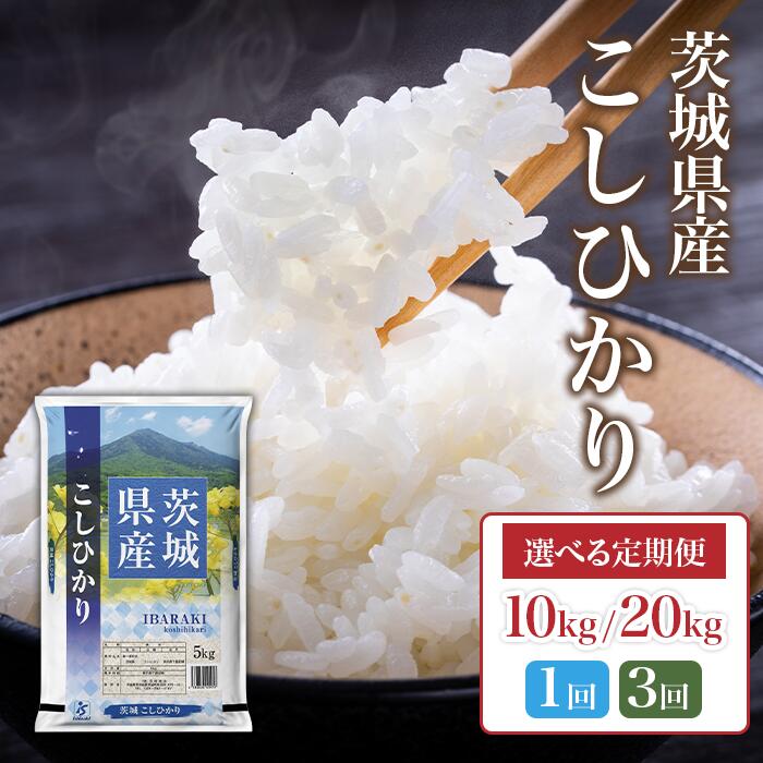 【ふるさと納税】茨城県産 こしひかり 米 選べる容量 配送回数 10kg 20kg 3ヶ月定期便【石崎商店】