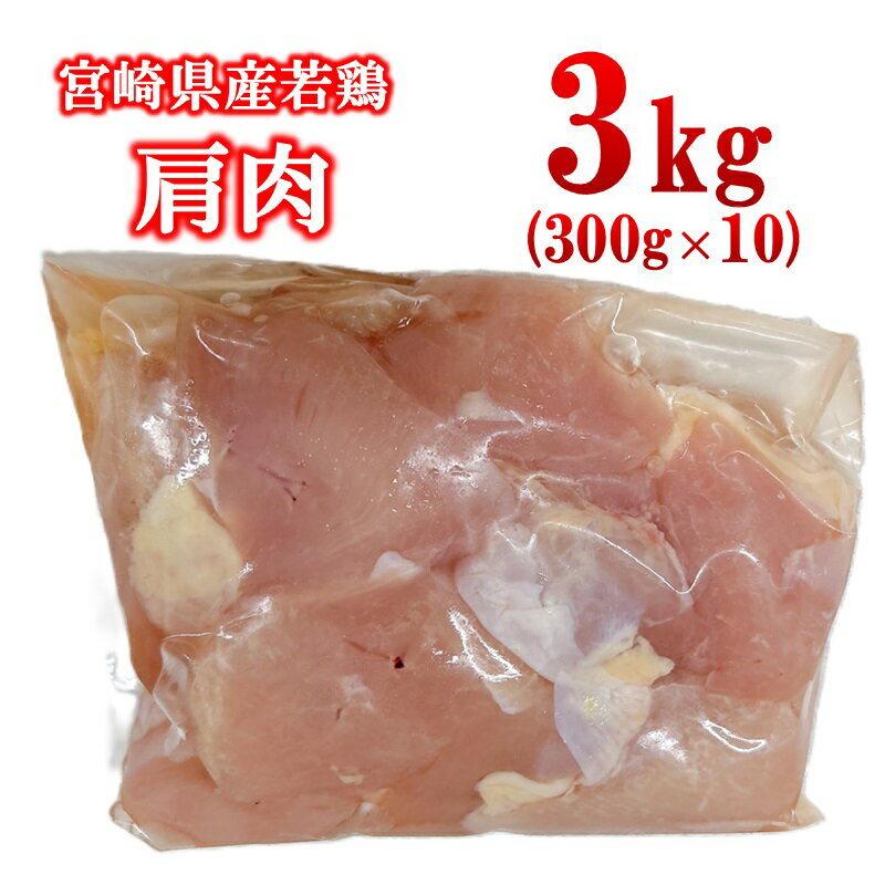 【ふるさと納税】宮崎県産若鶏 肩肉3kg 小分け300g×10パック＜1.3-34＞とり肉 国産 真空パック