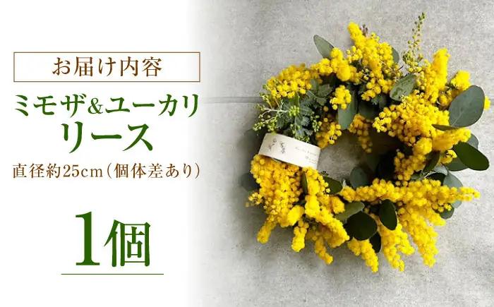 雑貨 ミモザとユーカリのリース / ミモザ ユーカリ リース ドライフラワー 花飾り インテリア雑貨 ドア飾り 大阪府 / 大阪府藤井寺市/JamFlowerSalon [BLAW002]