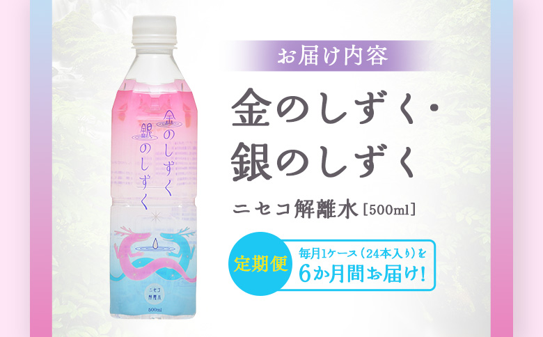 金のしずく・銀のしずく　ニセコ解離水 定期便6か月【19003】