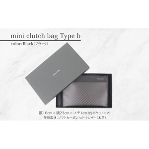 hide k 1896 ソフトカーボン ミニ クラッチバッグ タイプb【ブラック】mini clutch bag b 23cm×16cm×1cm メンズ セカンドバッグ サブバッグ ゴートレザー 本革
