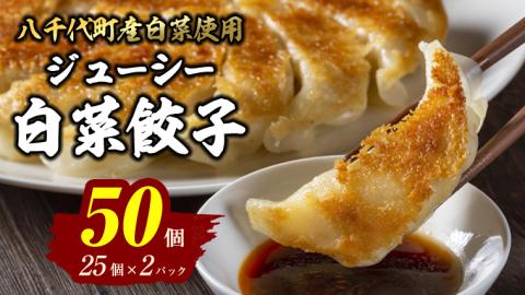 【国産素材】生産量日本一！八千代町の白菜を使った ジューシー白菜餃子 50個（冷凍）ぎょうざ 冷凍餃子 惣菜 中華 点心 お取り寄せ ギョーザ ギョウザ 小分け おつまみ [BN005ya]