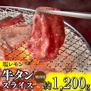 【ふるさと納税】塩レモン牛タンスライス・焼肉用（約1,200g）.B344