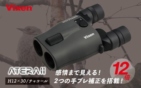 【ふるなび限定】防振双眼鏡 ビクセン ATERAII H12x30 チャコール | 双眼鏡 アテラ vixen FN-Limited-PR