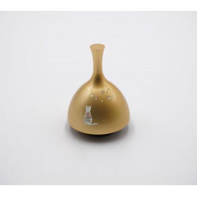 ふるさと納税 高岡市 【高岡銅器】エコー　螺鈿猫　金色