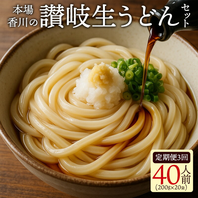 【ふるさと納税】【3回定期便】 讃岐うどん 香川 讃岐 生うどん セット 40人前 (小分け 20袋）大容量 [ うどん モチモチ コシ 人気 カレーうどん 釜玉 まとめ買い 麺類 お取り寄せ 送料無料 香川県 三豊市 返礼品 お取り寄せグルメ 食品 35000円 30000円 台 瀬戸内讃岐工房 ]
