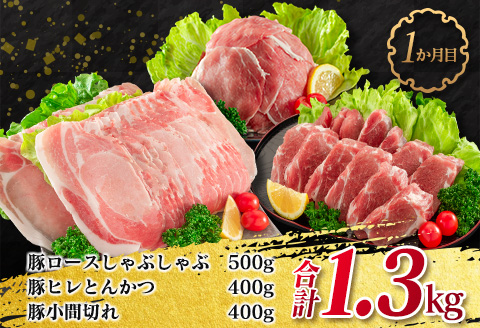 数量限定 3か月 お楽しみ 定期便 豚 トン とん ポーク バラエティ セット 総重量4.1kg 豚肉 ミヤチク 国産 豚ヒレ 豚ロース 豚バラ しゃぶしゃぶ 小間切れ とんかつ スライス 焼肉 食品