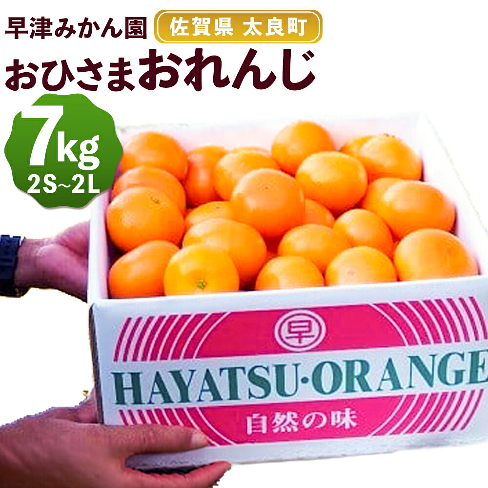 【ふるさと納税】おひさまおれんじ7kg 希少 温州みかん 早生 温州 みかん ミカン 蜜柑 温州蜜柑 温州ミカン フルーツ くだもの 果物 ミネラル豊富 太良町 国産 人気 おすすめ 早津みかん園 ギフト 盛田温州 濃厚 ジューシー 甘い O84x1　【2026年12月上旬～2027年1月上旬】