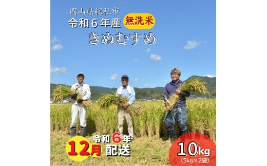 令和6年産＜無洗米＞総社市産きぬむすめ　10kg〔令和6年12月配送〕24-018-019